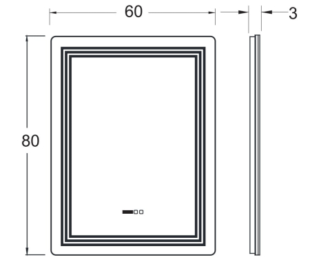 Oglinda baie cu iluminare LED 3 culori, intrerupator Touch, ceas, functie dezaburire, Belform Cronos 60x80 cm IP44 [3]