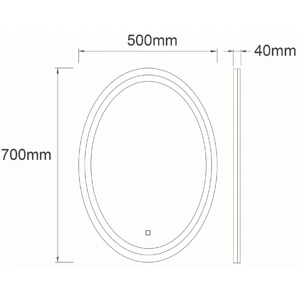 Oglinda baie cu iluminare LED, ceas si sistem anti-aburire 50x70 cm, ovala, Belform Infinity [2]