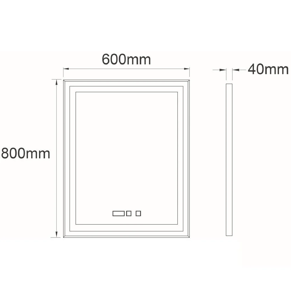 Oglinda baie cu iluminare LED, ceas si sistem anti-aburire 60x80 cm, rama neagra, Belform Infinity [3]