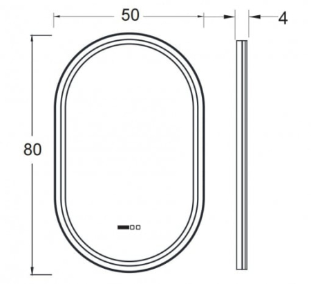 Oglinda baie cu iluminare LED si ceas 50x80 cm, rama aurie, Belform Fortuna [3]