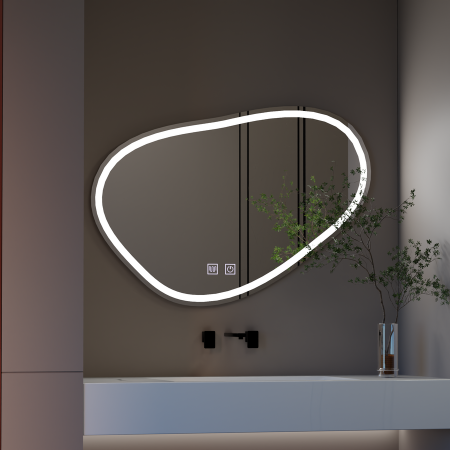 Oglinda baie  cu iluminare LED si functie dezaburire 90x65 cm, Quassare [1]