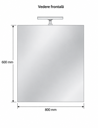 Oglinda baie dreptunghiulara Fluminia Joly 80x60 cm, montaj reversibil, cant gri deschis [2]