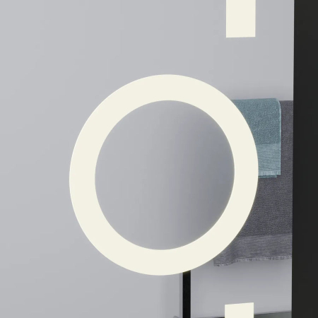 Oglinda baie iluminare LED 3 culori, sistem de dezaburire, termometru, ceas, lupa cometica, 60 x 80 cm Eclat MotionGlow Marcello [4]