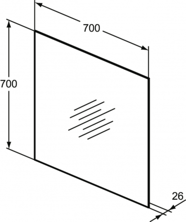 Oglinda patrata cu iluminare LED si dezaburire Ideal Standard Mirror&Light Ambient 70 cm [2]