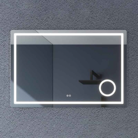 Mobilier baie - Oglinda dreptunghiulara 100 cm cu iluminare LED si dezaburire Fluminia, Cleopatra