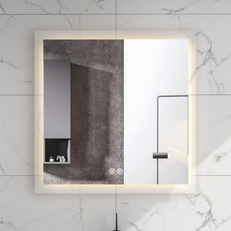 Mobilier baie - Oglinda dreptunghiulara 75 cm cu iluminare LED si dezaburire Fluminia, Miro