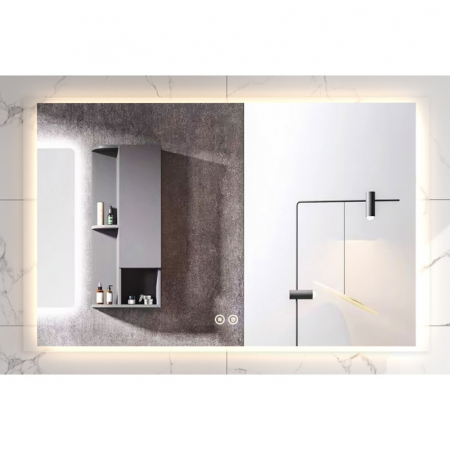 Mobilier baie - Oglinda dreptunghiulara 120 cm cu iluminare LED si dezaburire Fluminia, Rodin