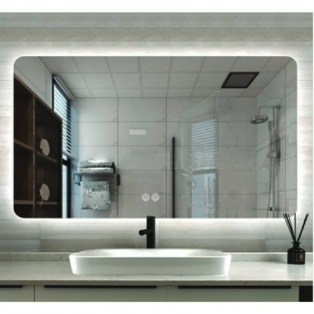 Mobilier baie - Oglinda dreptunghiulara cu iluminare LED 3 culori si dezaburire, 120 cm, Fluminia Verona