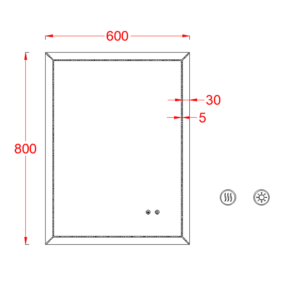 Oglinda dreptunghiulara cu iluminare LED 3 culori si dezaburire, 60 cm, Fluminia Palladio [3]