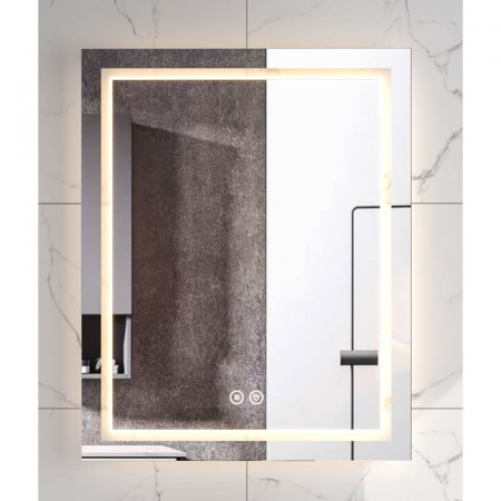 Mobilier baie - Oglinda dreptunghiulara 60 cm cu iluminare LED si dezaburire, Fluminia, Ando