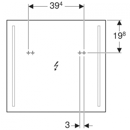 Oglinda dreptunghiulara 70 cm cu iluminare LED si dezaburire Geberit, Option Basic [2]