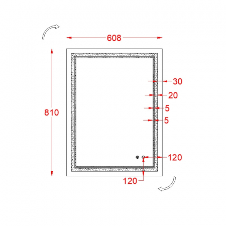 Oglinda dreptunghiulara cu iluminare LED si dezaburire Fluminia, Goya [2]