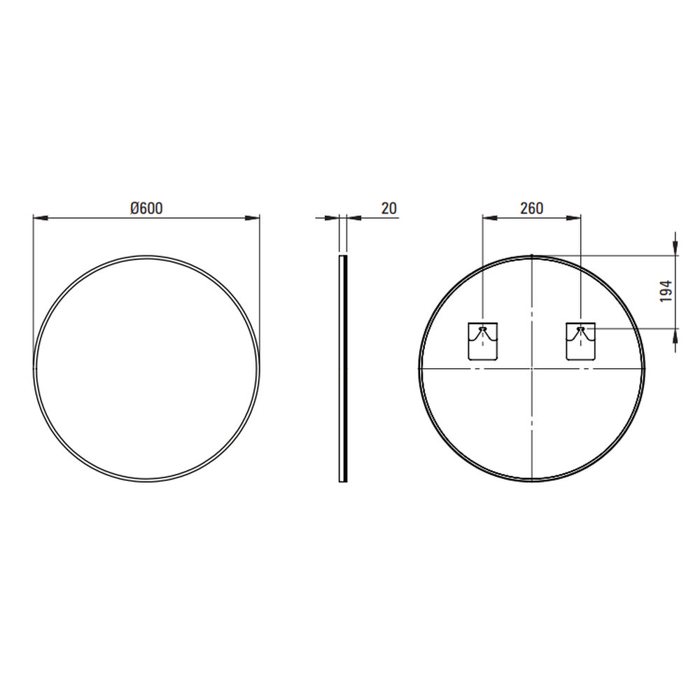 Oglinda rotunda Deante Round, 60 cm, rama negru mat [2]