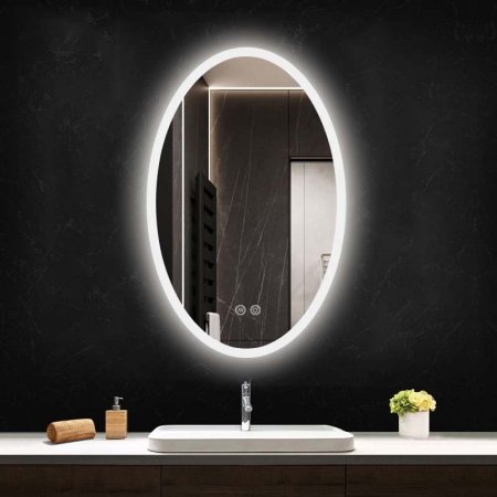 Oglinda ovala 60 cm cu iluminare LED exterior si dezaburire Fluminia, Picasso-EX [1]