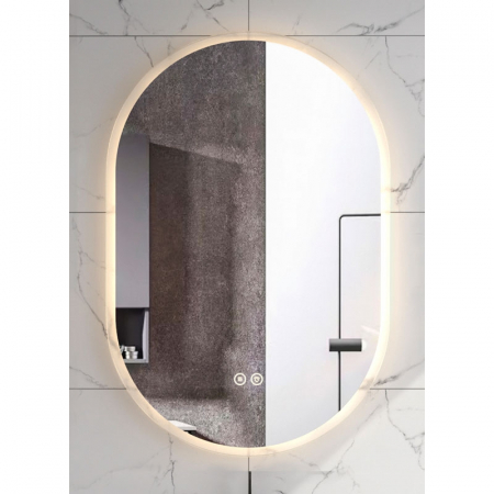 Mobilier baie - Oglinda ovala cu iluminare LED si dezaburire Fluminia, Dali