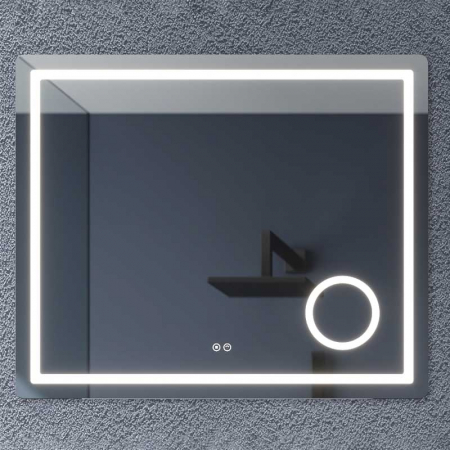 Mobilier baie - Oglinda patrata 80 cm cu iluminare LED si dezaburire Fluminia, Cleopatra