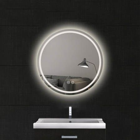 Mobilier baie - Oglinda rotunda 60 cm cu iluminare LED si dezaburire, Fluminia, Ando