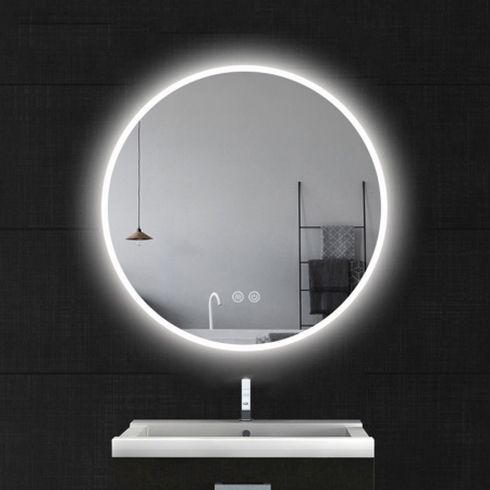 Mobilier baie - Oglinda rotunda cu iluminare LED si dezaburire 80 cm Fluminia, Calatrava