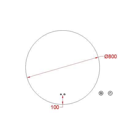 Oglinda rotunda cu iluminare LED si dezaburire Fluminia, 80 cm, Calatrava Ambient [1]