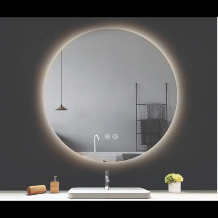 Oglinda rotunda cu iluminare LED si dezaburire Fluminia, 90 cm, Calatrava Ambient [2]
