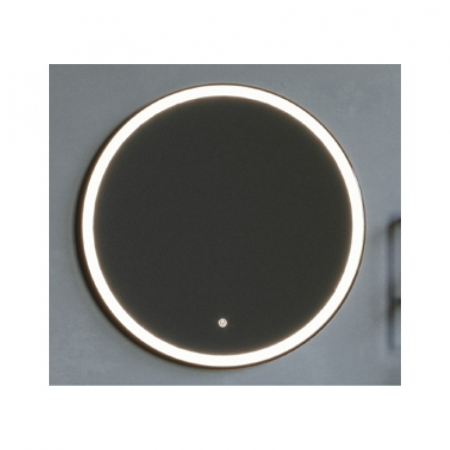Mobilier baie - Oglinda rotunda 60 cm cu rama neagra, iluminare LED si dezaburire, Fluminia, Ando