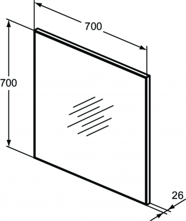 Oglinda dreptunghiulara 70 cm Ideal Standard S Mirror&Light [1]