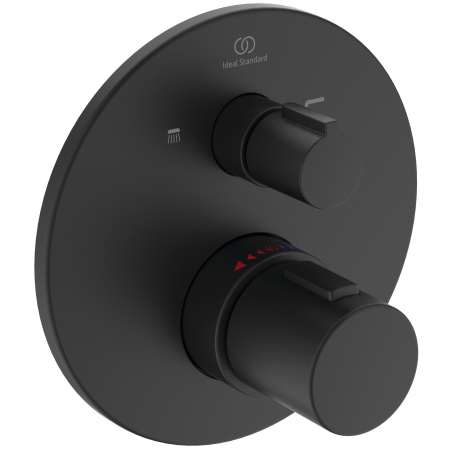 Baterii cada - Baterie cada sau dus termostatata Ideal Standard Ceratherm T100 negru mat