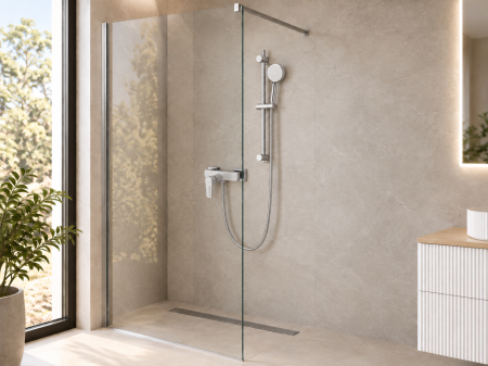 Pachet baie completă cu dus walk-in 80 cm, mobilier, lavoar si WC  Foglia Essential [1]