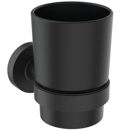 Baie - Suport pahar periute de dinti sticla neagra mata Ideal Standard IOM