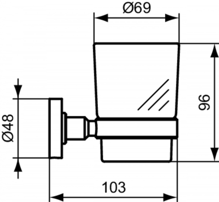 Suport pahar periute de dinti sticla neagra mata Ideal Standard IOM [2]