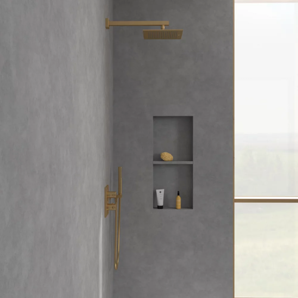 Palarie de dus 25 x 25 cm, patrata, auriu periat, Villeroy&Boch Universal Showers [1]