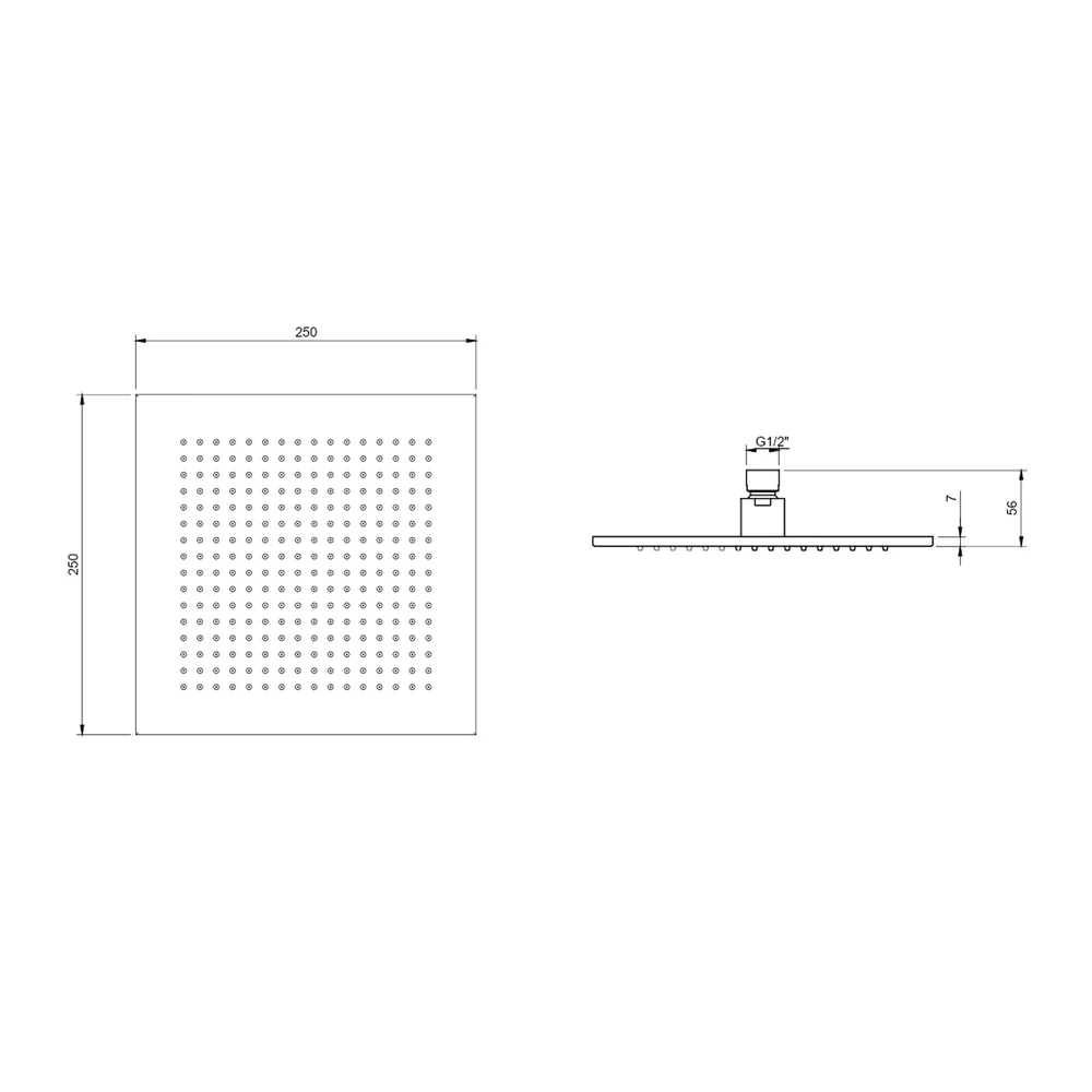 Palarie de dus 25 x 25 cm, patrata, auriu periat, Villeroy&Boch Universal Showers [4]