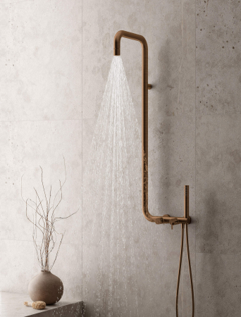 Coloana de dus culoare bronz periat cu baterie monocomanda Deante Silia [3]