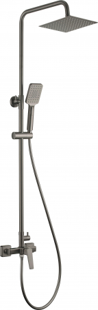 Sisteme de dus - Coloana de dus cu baterie si furtun de dus culoare Titan Deante Blur