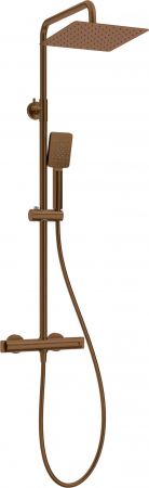 Coloana de dus  cu palarie, para de dus si baterie cu termostat, bronz, Deante Therm