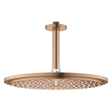 Sisteme de dus - Palarie de dus rotunda 310 mm, cupru periat, montare in tavan, brat 142 mm, Grohe Rainshower Cosmopolitan 310