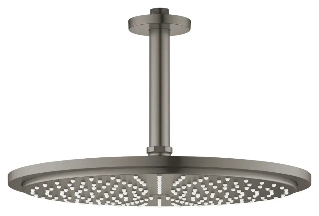 Sisteme de dus - Palarie de dus rotunda 310 mm, grafit inchis periat, montare in tavan, brat 142 mm, Grohe Rainshower Cosmopolitan 310