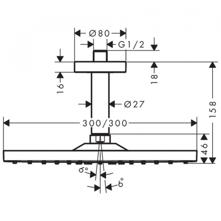 Palarie dus bronz periat Hansgrohe, Raindance E 300 [1]