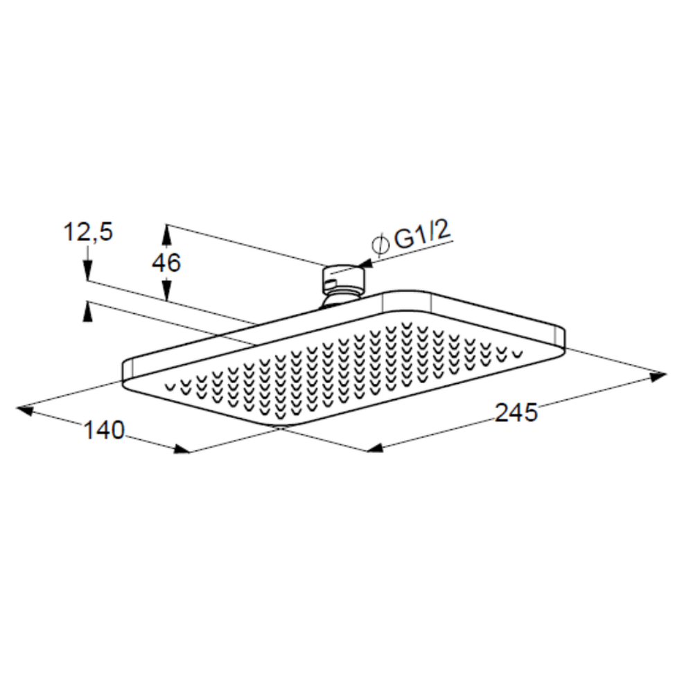 Palarie dus dreptunghiulara Kludi A-QA 140x245 mm crom lucios [1]
