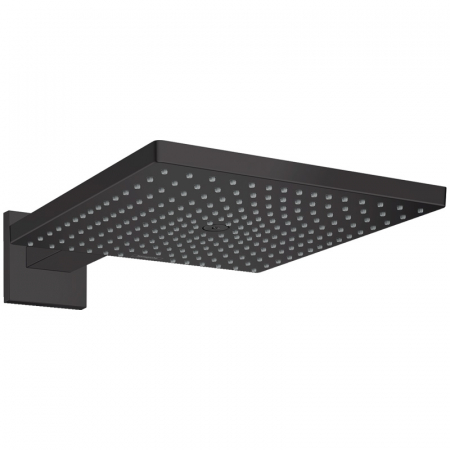 Brate si palarii dus - Palarie dus patrata negru mat Hansgrohe, Raindance E 300