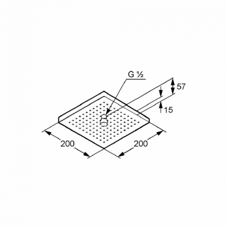 Palarie dus patrata Kludi A-QA 200x200 mm crom lucios [1]