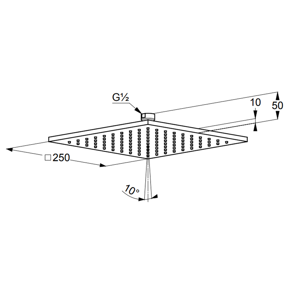 Palarie dus patrata Kludi A-QA 250x250 mm crom [1]