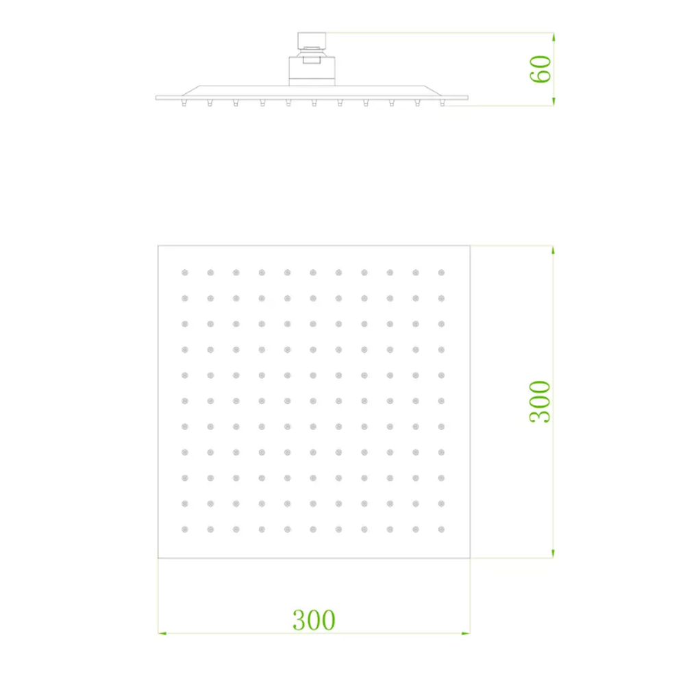 Palarie dus patrata FDesign Inula, 300 mm, crom lucios [1]