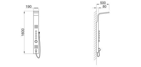 Panel dus cu hidromasaj si termostat, negru lucios, Wellis, Mariner [4]