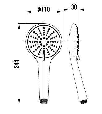 Para de dus rotunda, 3 functii, alb mat, Inula FDesign [1]