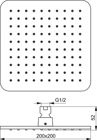 Palarie dus patrata Ideal Standard Idealrain Cube crom lucios 200x200 mm [3]