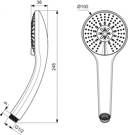 Para de dus Ideal Standard Idealrain Soft crom lucios cu 3 functii [4]