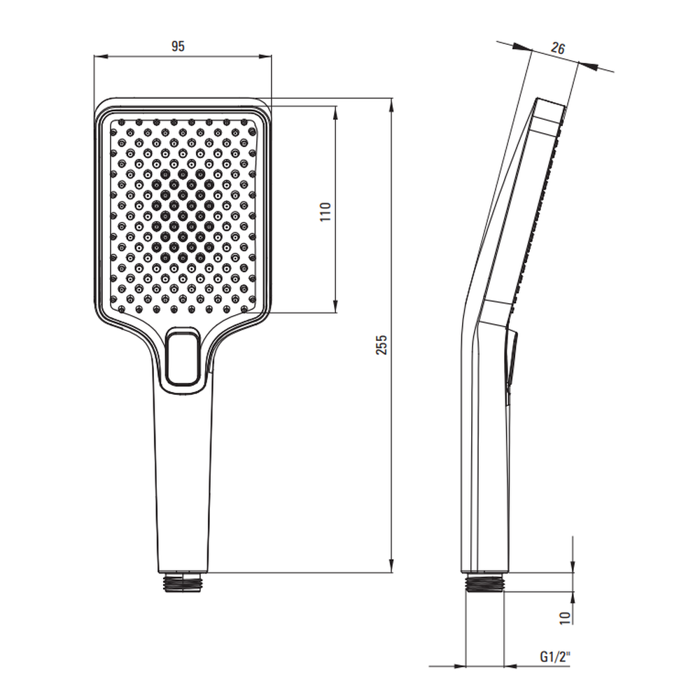 Para dus patrata culoare negru, 4 functii, Deante Anemon [1]