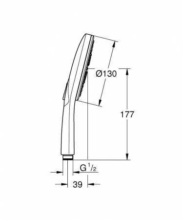 Para dus rotunda Grohe Rainshower Smartactive 130 cu 3 functii, antracit periat Hard Graphite [4]