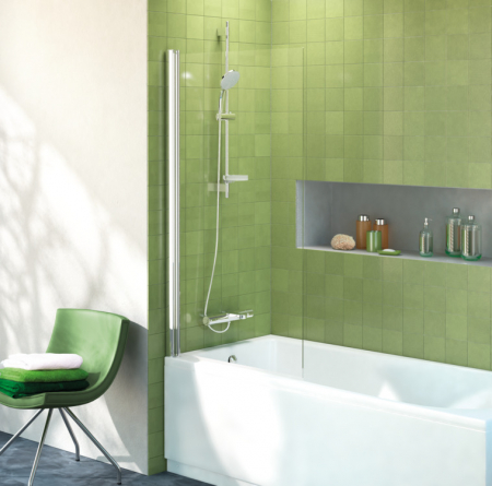 Paravan cada sticla securizata, rectangular, profil crom, 80x140 cm, Ideal Standard Connect [2]